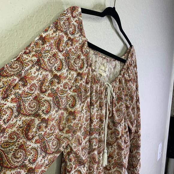 DENIM & SUPPLY Ralph Lauren Blouse Top Paisley Boho Rope Tie Neck‎ & Waist - Picture 6 of 12